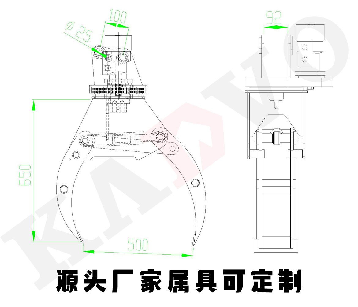 旋轉(zhuǎn)抓木器尺寸
