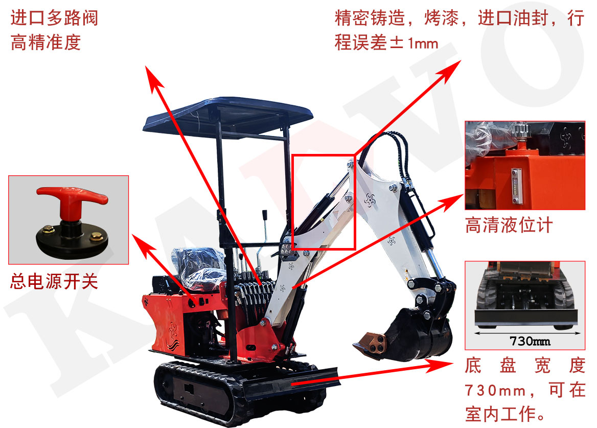 KV08小型挖掘機標準配置